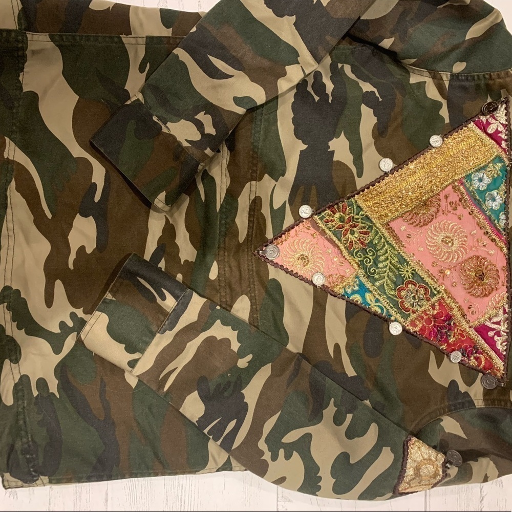 Beautiful stories camo military embellished jacket size S - Picture 8 of 12